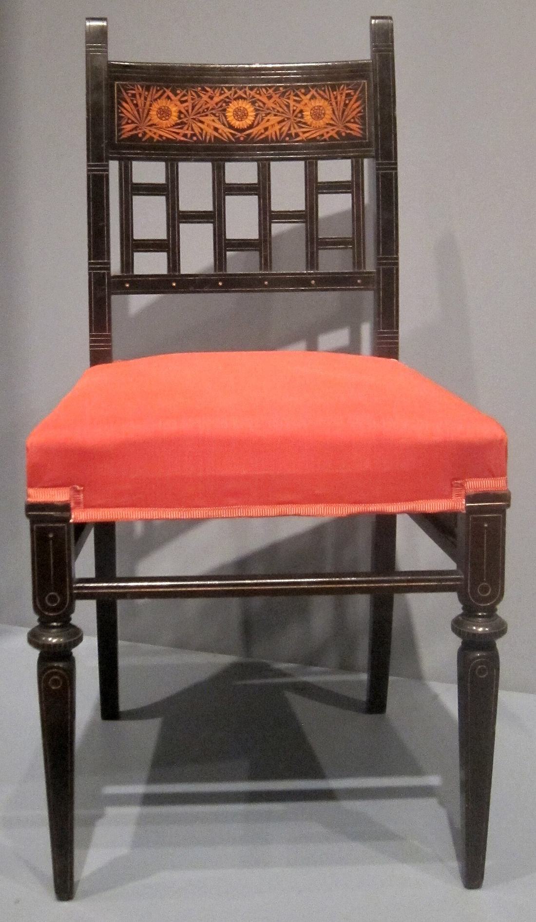 A wooden side chair