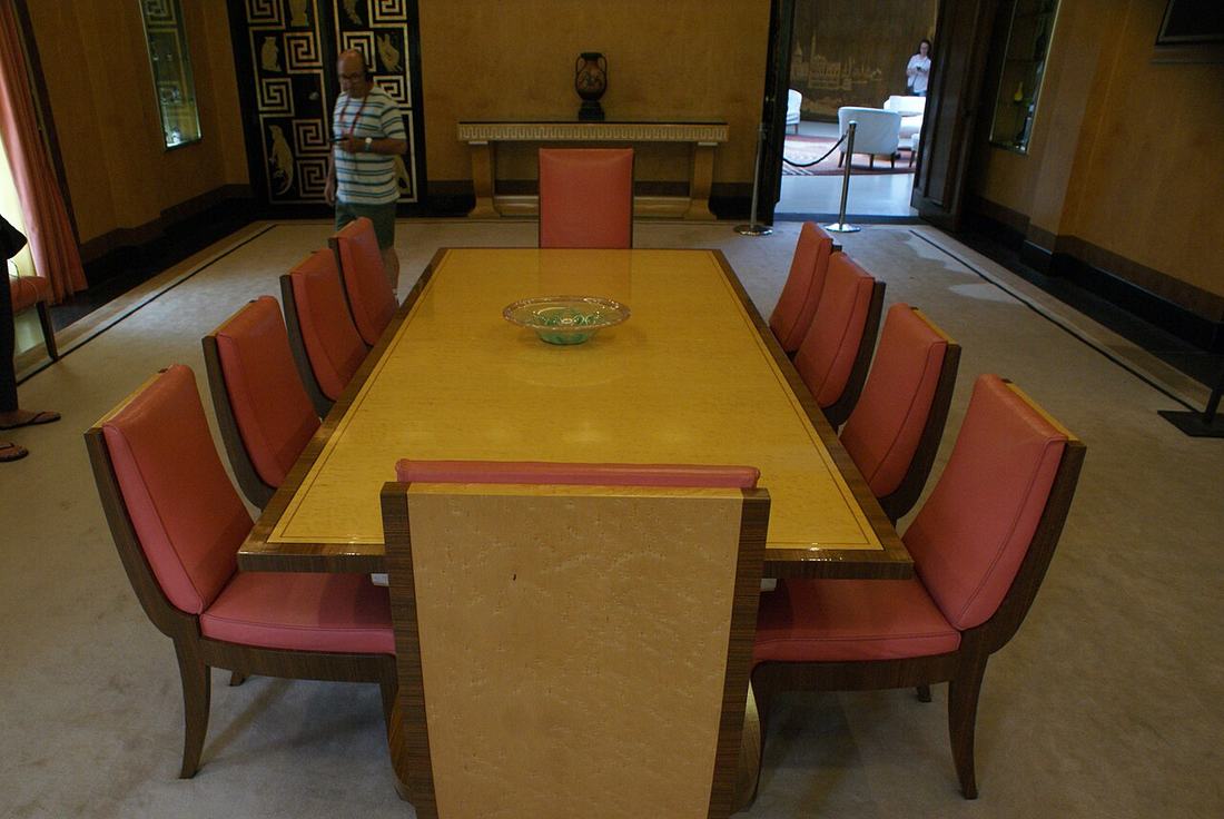 A dining table and chairs at Eltham Palace