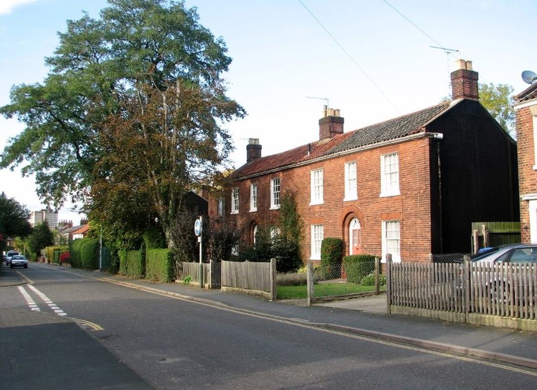 Terraced houses in Norwich, England