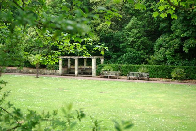 A park with benches